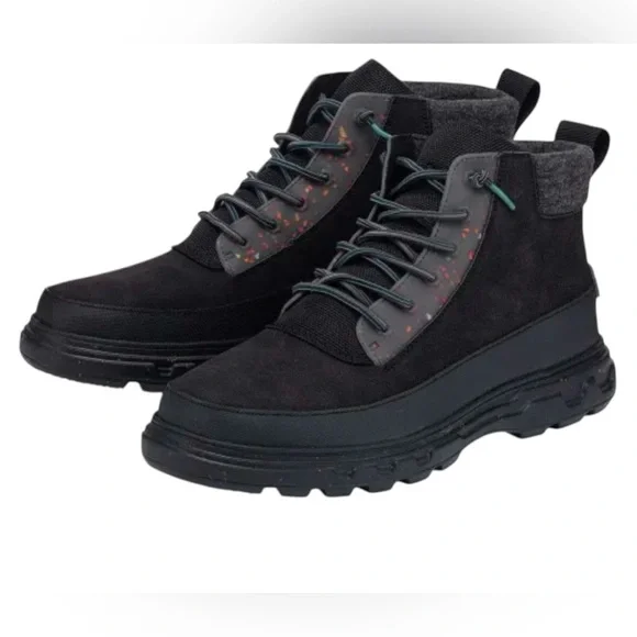 Hey Dude Black and Gray Men's Mid Ankle Lace Up Boots Size 13 NWOB - Picture 2 of 4